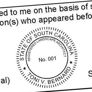 State of South Carolina Landscape Architect Seal Imprint