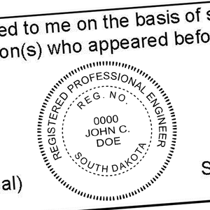 State of South Dakota Engineer Seal Seal Imprint