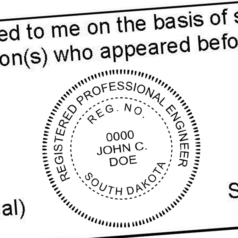 State of South Dakota Engineer Seal Seal Imprint