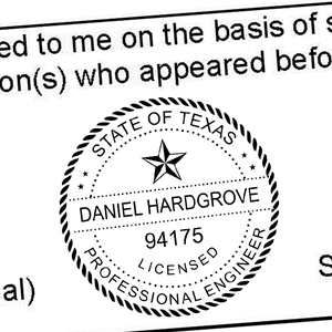 State of Texas Engineer Seal Seal Imprint