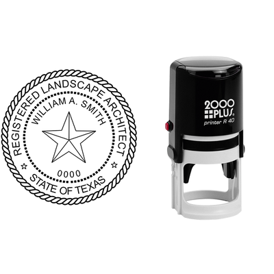 State of Texas Landscape Architect Seal - alternate view