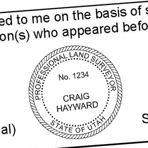 State of Utah Land Surveyor Seal Imprint