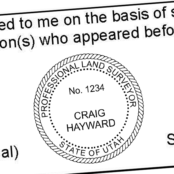 State of Utah Land Surveyor Seal Imprint