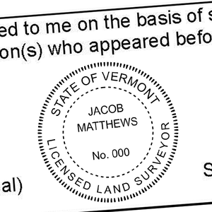 State of Vermont Land Surveyor Seal Imprint