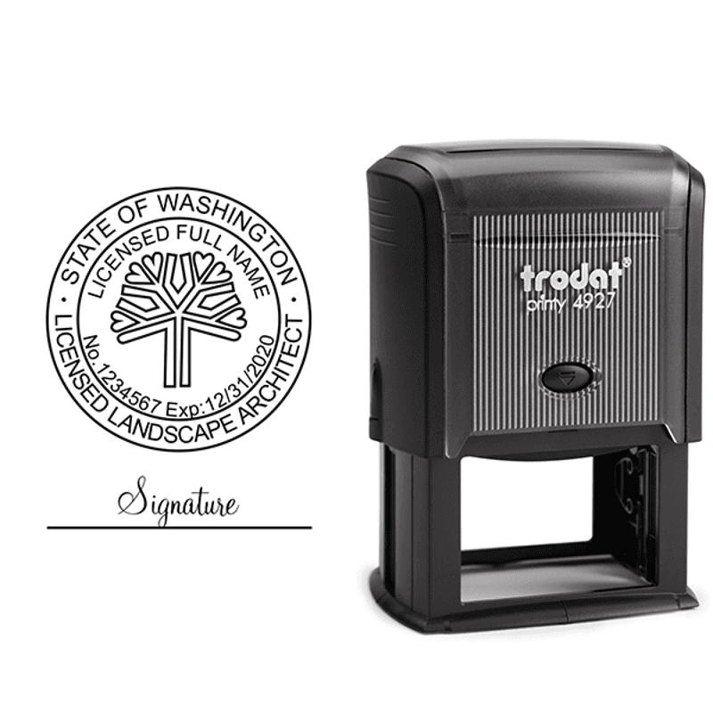State of Washington Landscape Architect Seal Stamp Seal Body and Imprint