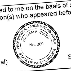State of West Virginia Landscape Architect Seal Imprint
