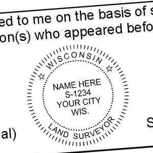 State of Wisconsin Land Surveyor Seal Imprint