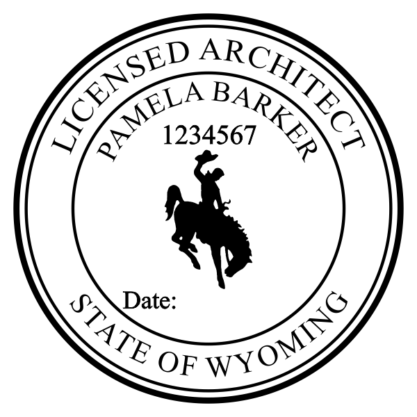 State of Wyoming Architect Seal Imprint