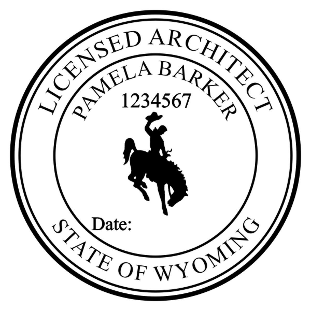 State of Wyoming Architect Seal Imprint