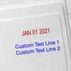 Self-Inking Date Stamp with Custom Text  Imprint Examples on Envelopes
