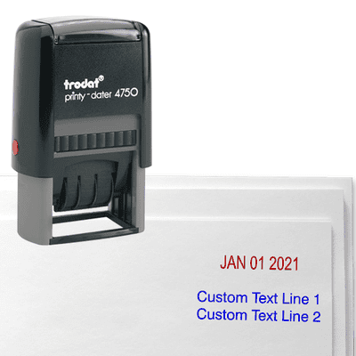 Custom Text Self-Inking Date Stamp - alternate view