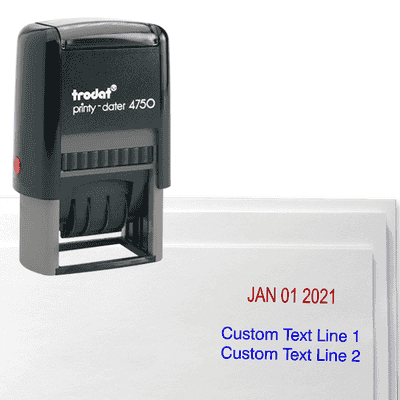 Custom Text Self-Inking Date Stamp - alternate view