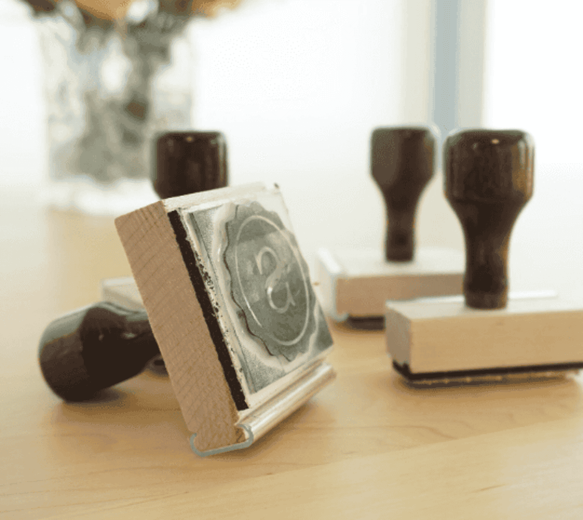 4 Inch Logo Stamp With Black Ink