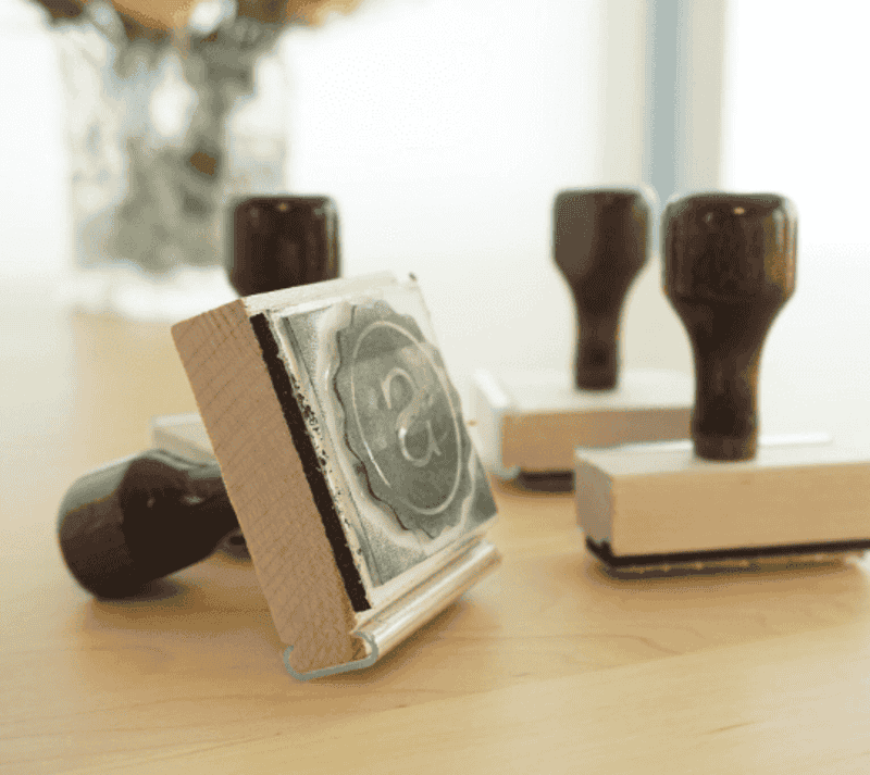 4 Inch Logo Stamp With Black Ink