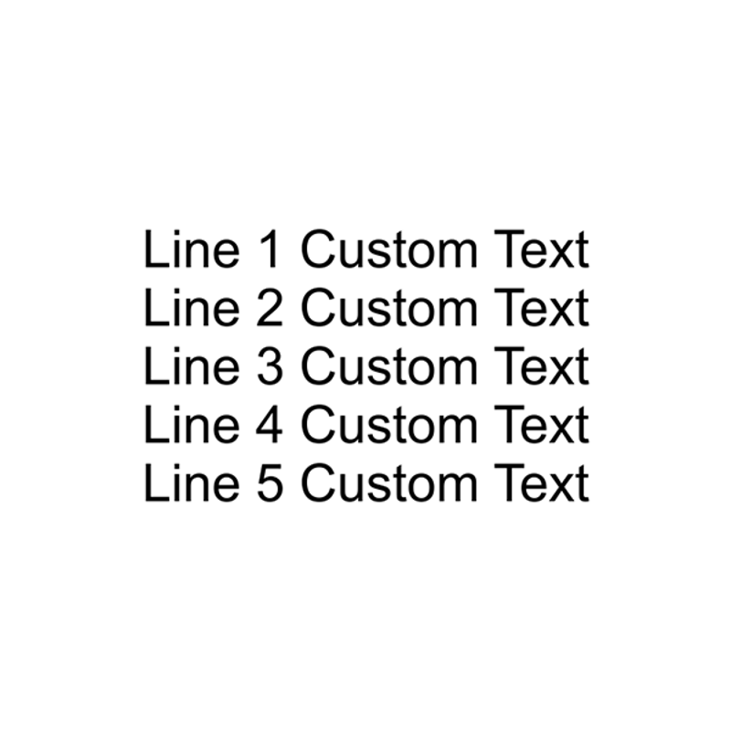 5 Line Custom Rubber Stamp Imprint Example