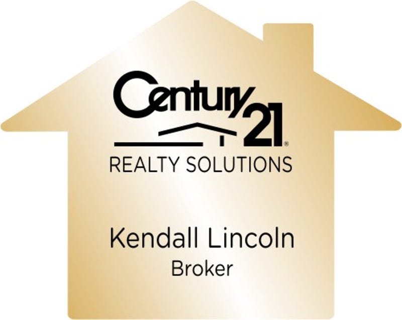 House Shaped Name Tag - Gold & Black