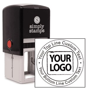 Custom Rubber Stamp Body and Design - Round with Logo