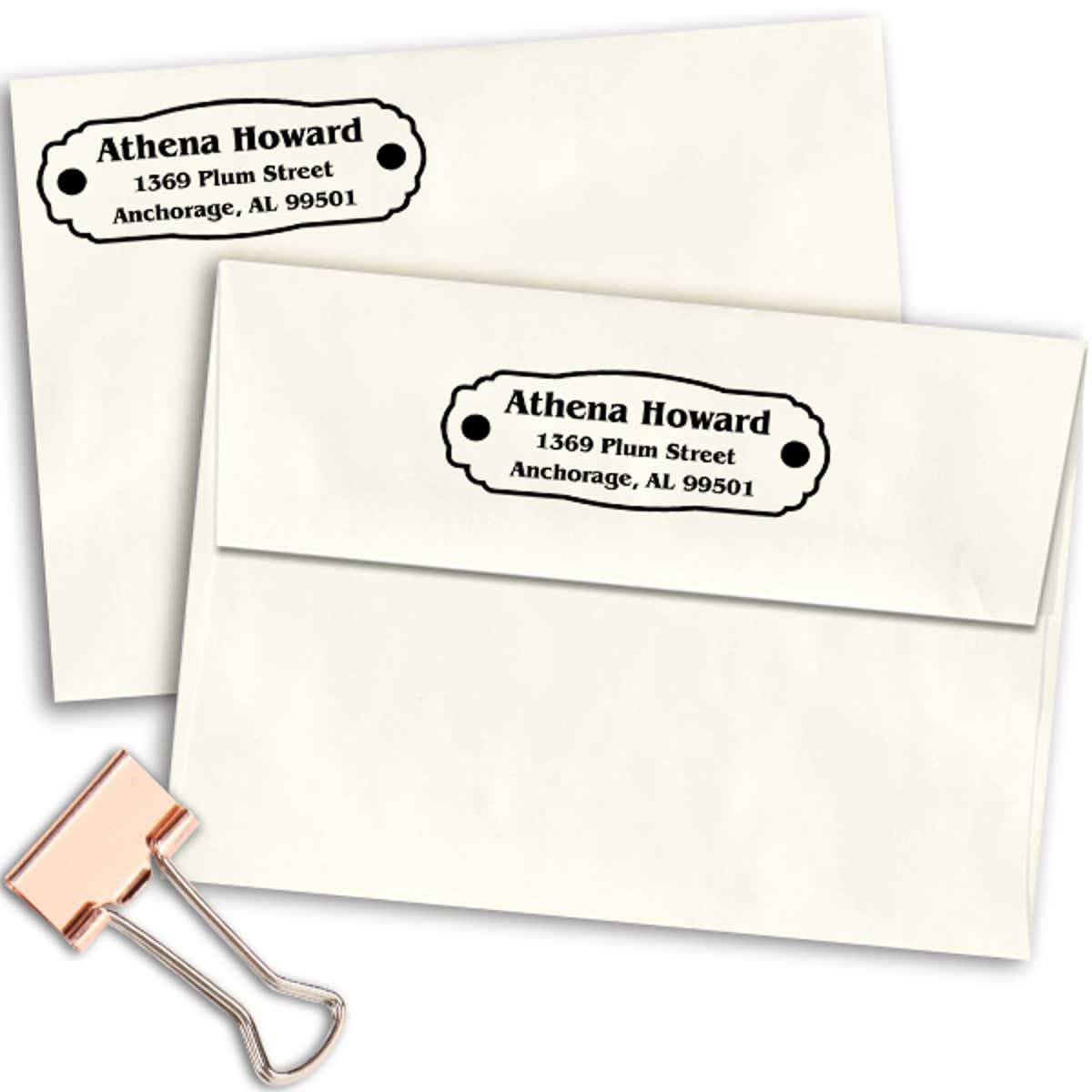 Plaque Plate Custom Address Stamp Imprint Example