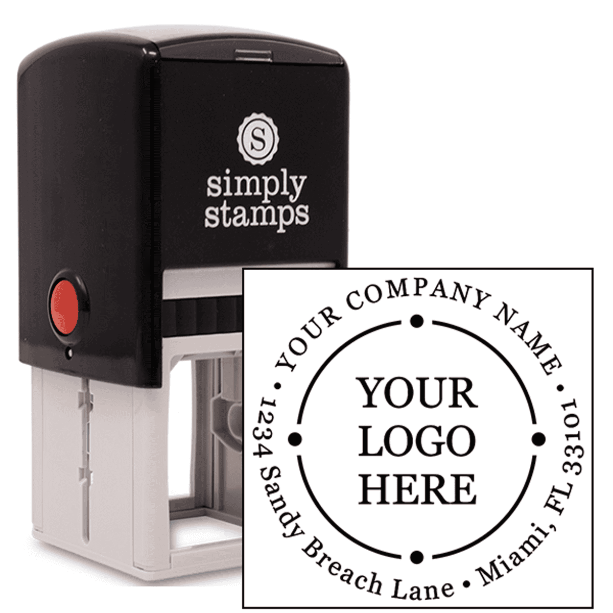 Orbital Round Logo Stamp