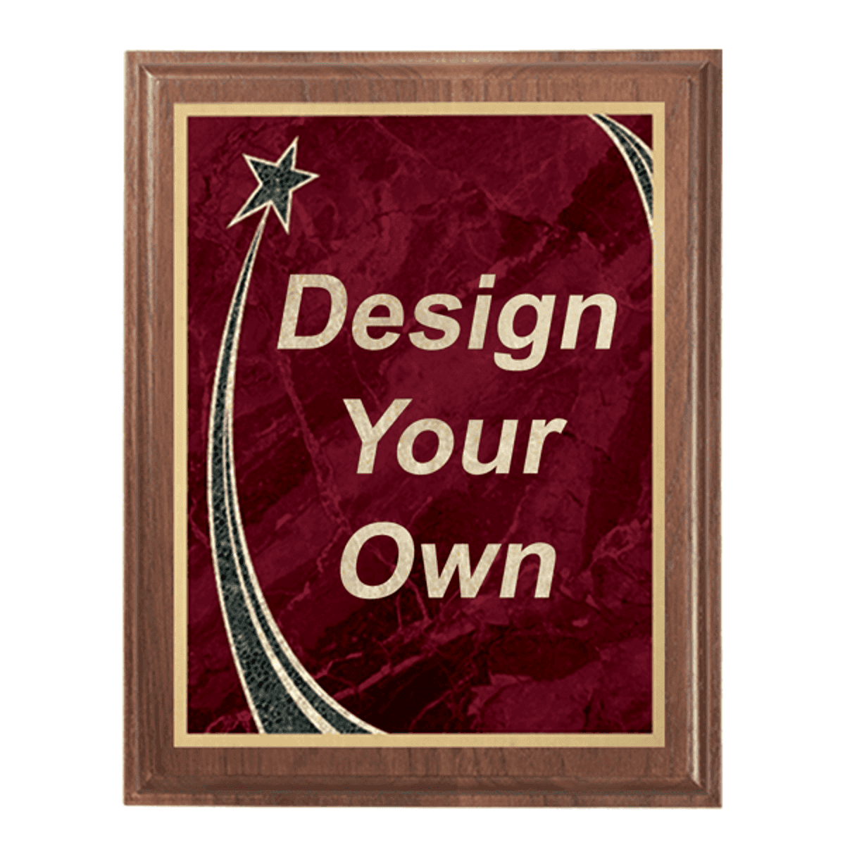 Walnut 8" x 10" Plaque with Step Edge & Rising Star Plate