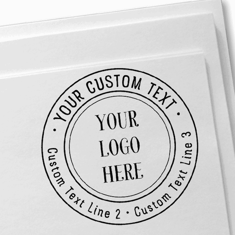 Example of the Double Ring Custom Logo Round Stamp