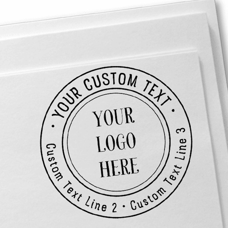 Example of the Double Ring Custom Logo Round Stamp