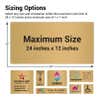 Various engraved brass sign sizes next to each other 