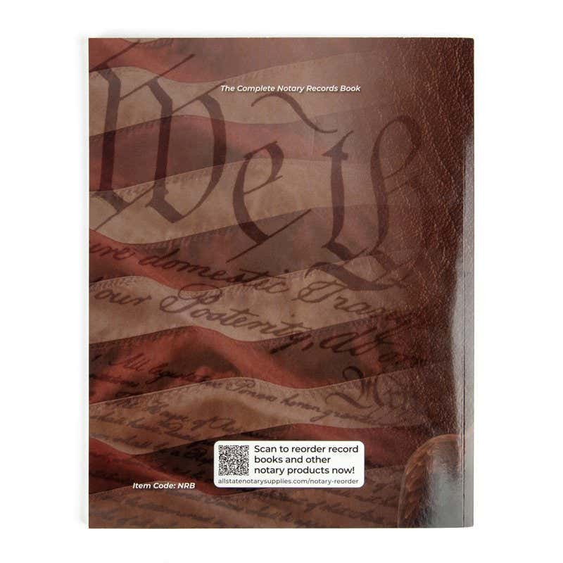 The Complete Notary Records Book Back Cover