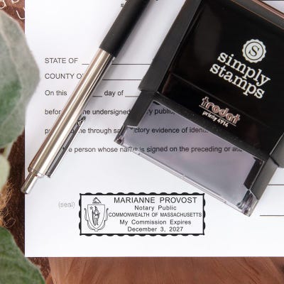 Massachusetts Notary Rectangle Seal - alternate view