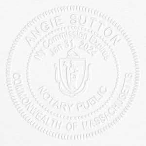 Notary embosser impression for Massachusetts 