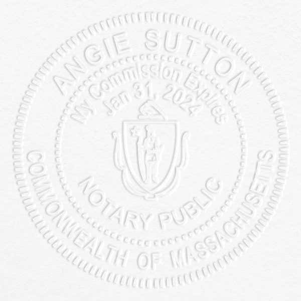 Notary embosser impression for Massachusetts 