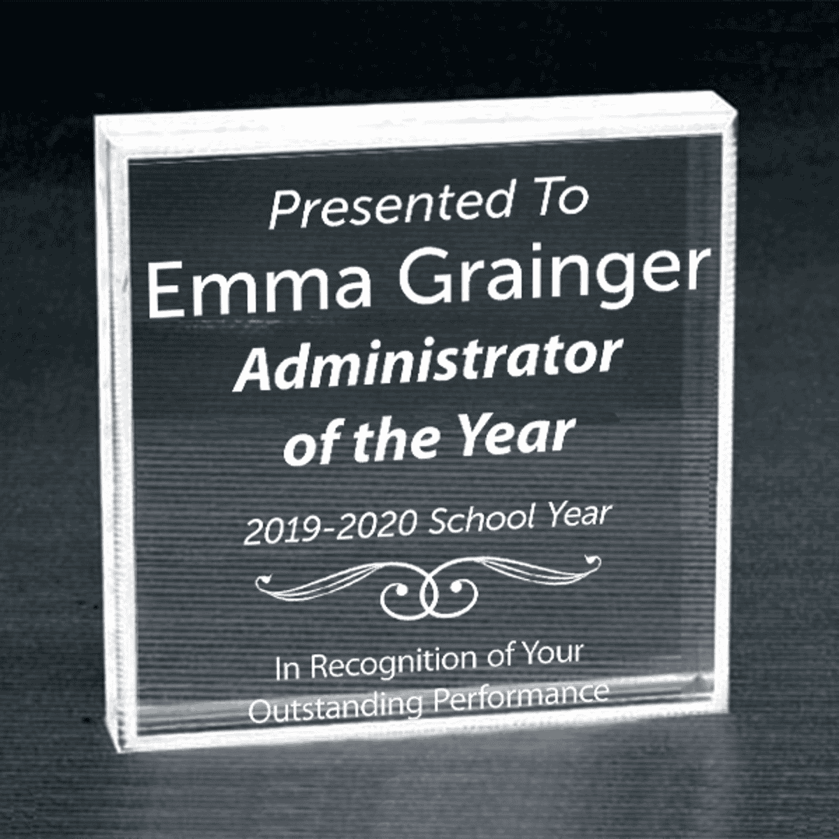 Admin of the Year Clear Paperweight
