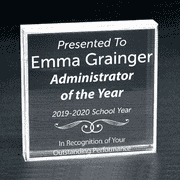 Admin of the Year Clear Paperweight
