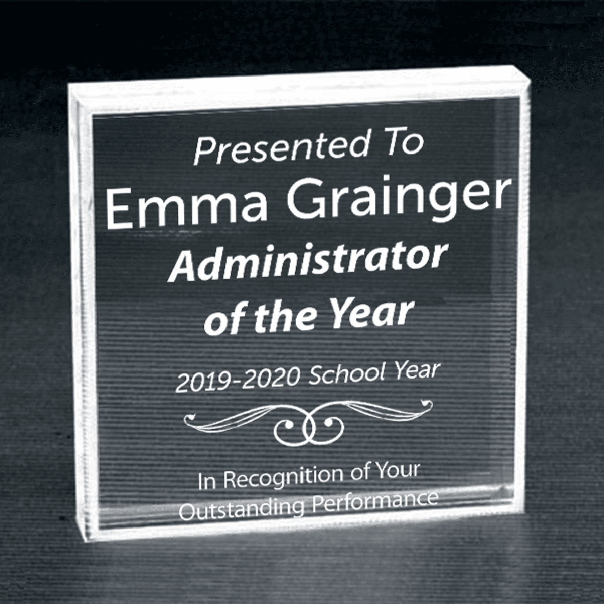 Admin of the Year Clear Paperweight