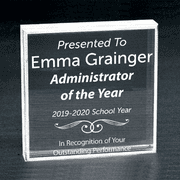 Admin of the Year Clear Paperweight