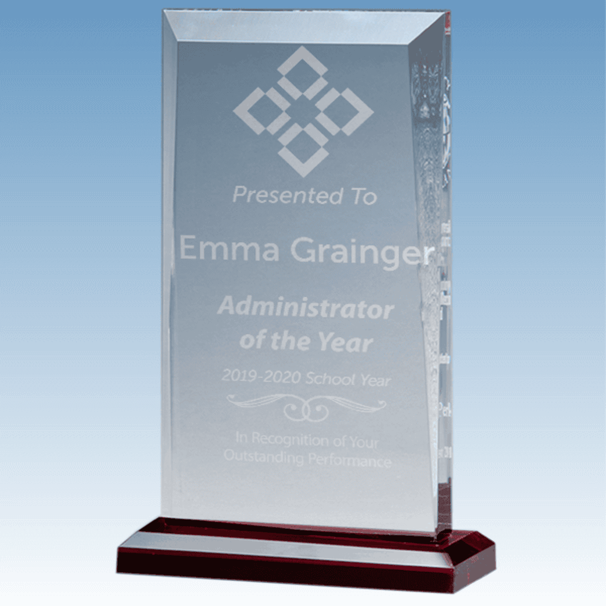 Administrator of the Year Apex Style Acrylic Award w/ Red Base