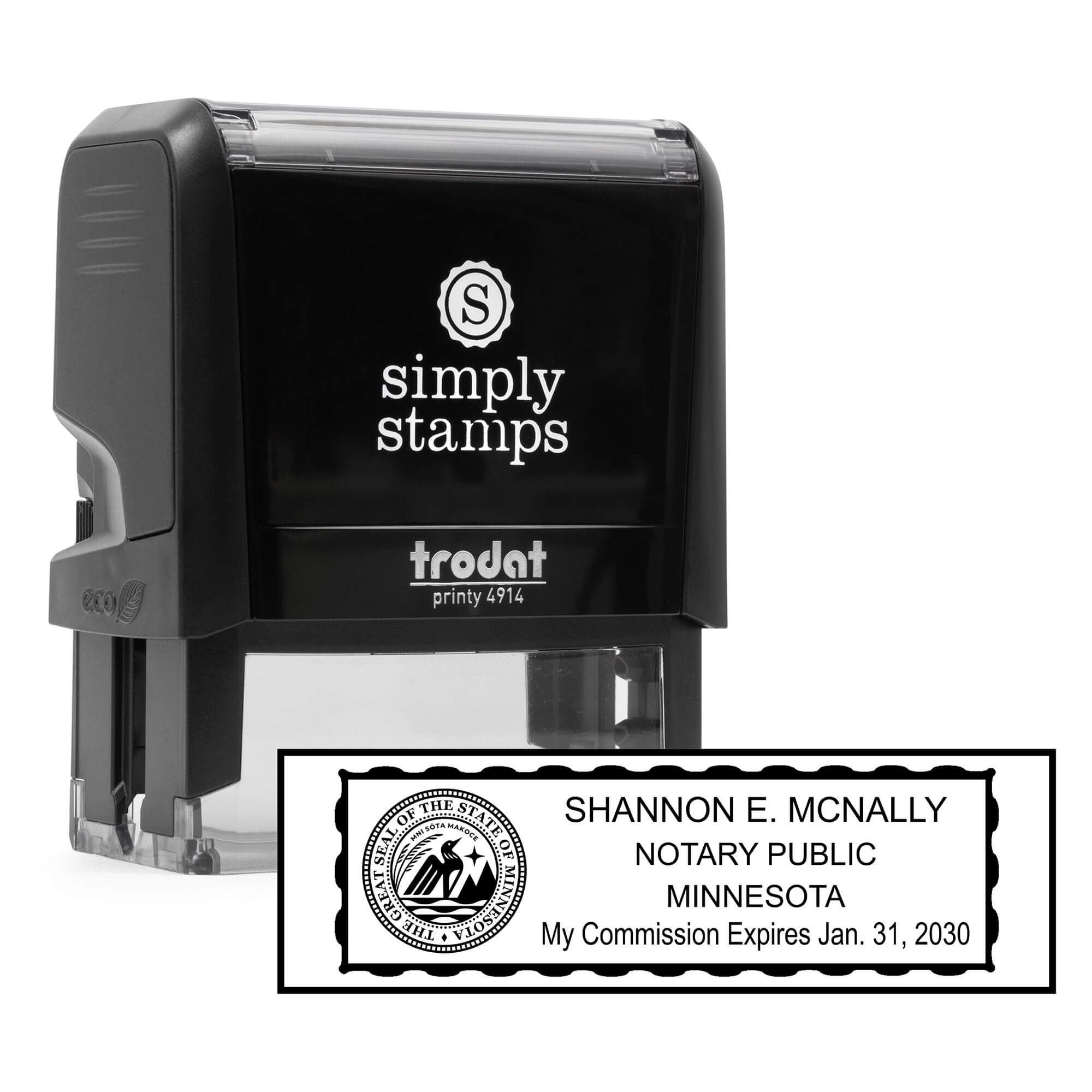 Minnesota Notary Seal Stamp Body and Design