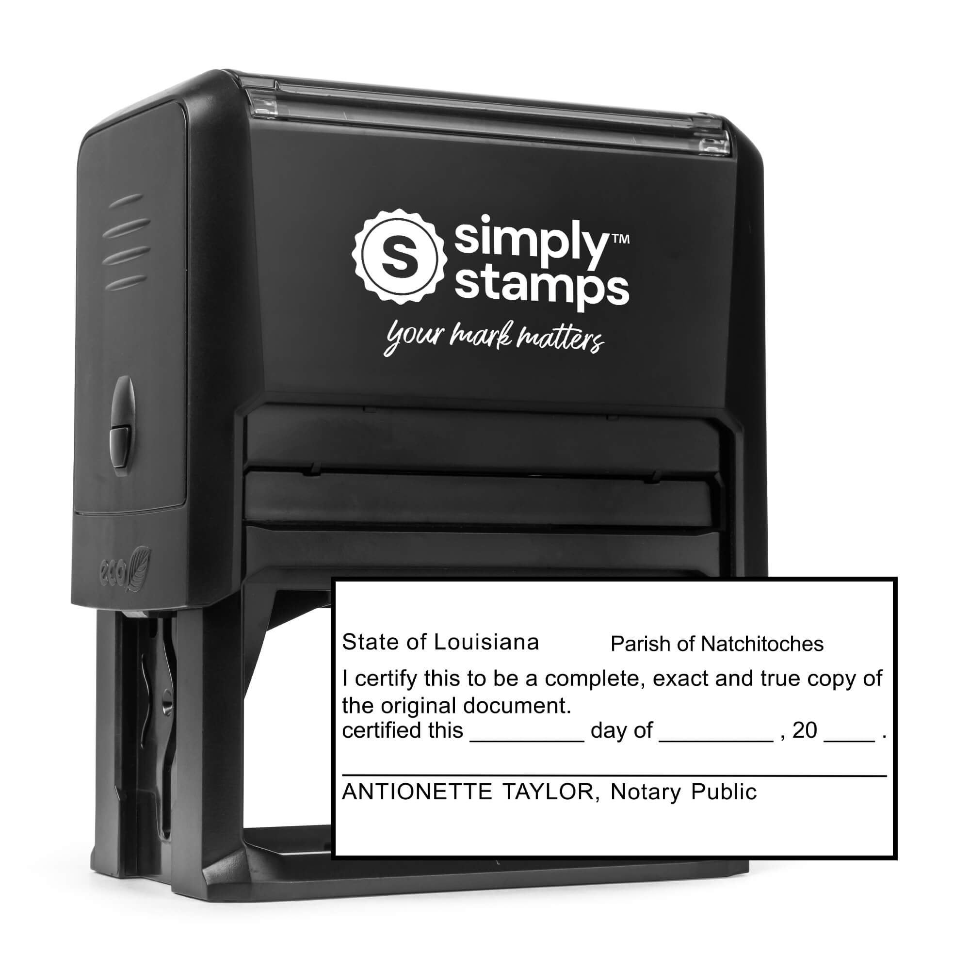 Louisiana Certified True Copy Notary Stamp