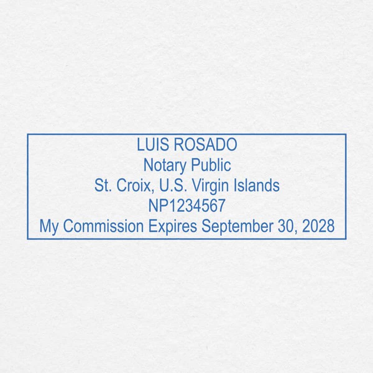 U.S. Virgin Islands Notary Stamp Impression on Paper