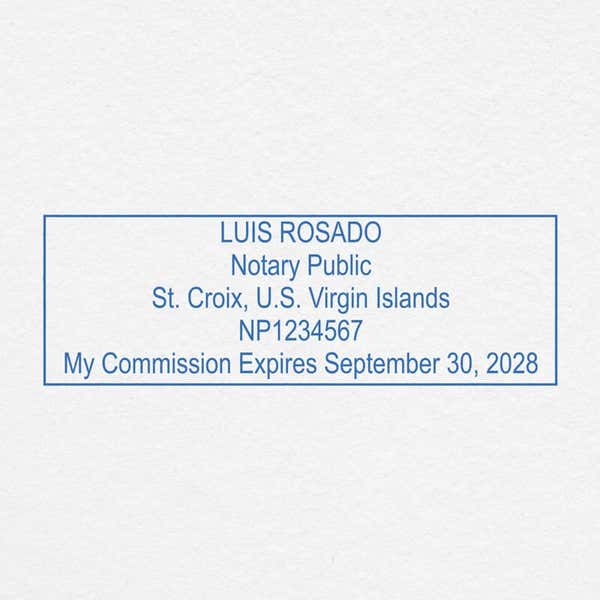 U.S. Virgin Islands Notary Stamp Impression on Paper