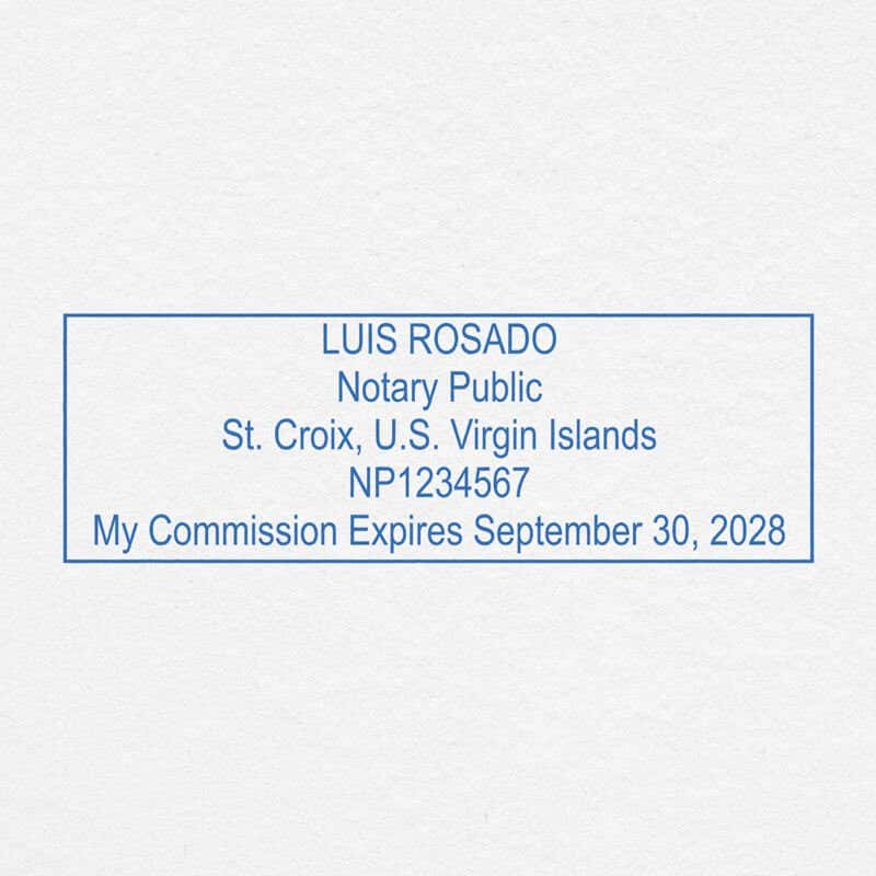 U.S. Virgin Islands Notary Stamp Impression on Paper