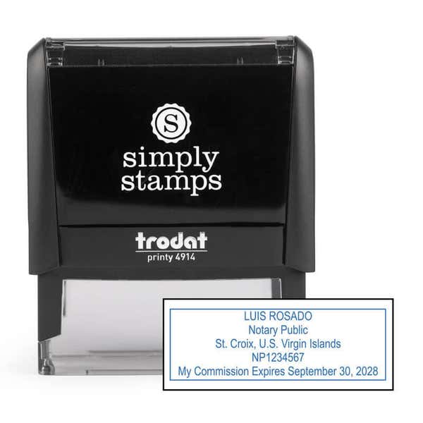 U.S. Virgin Islands Rectangle Notary Stamp