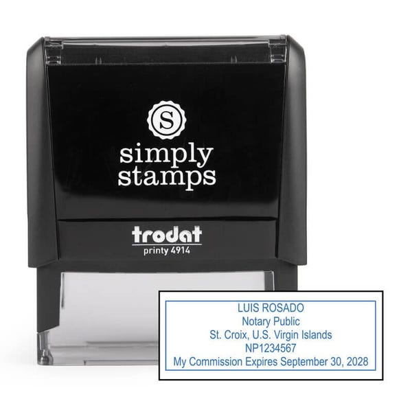 U.S. Virgin Islands Rectangle Notary Stamp