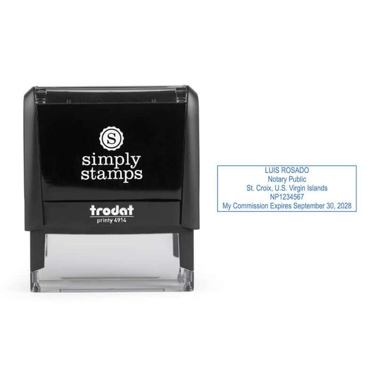 U.S. Virgin Islands Notary Stamp - Rectangle Body and Design