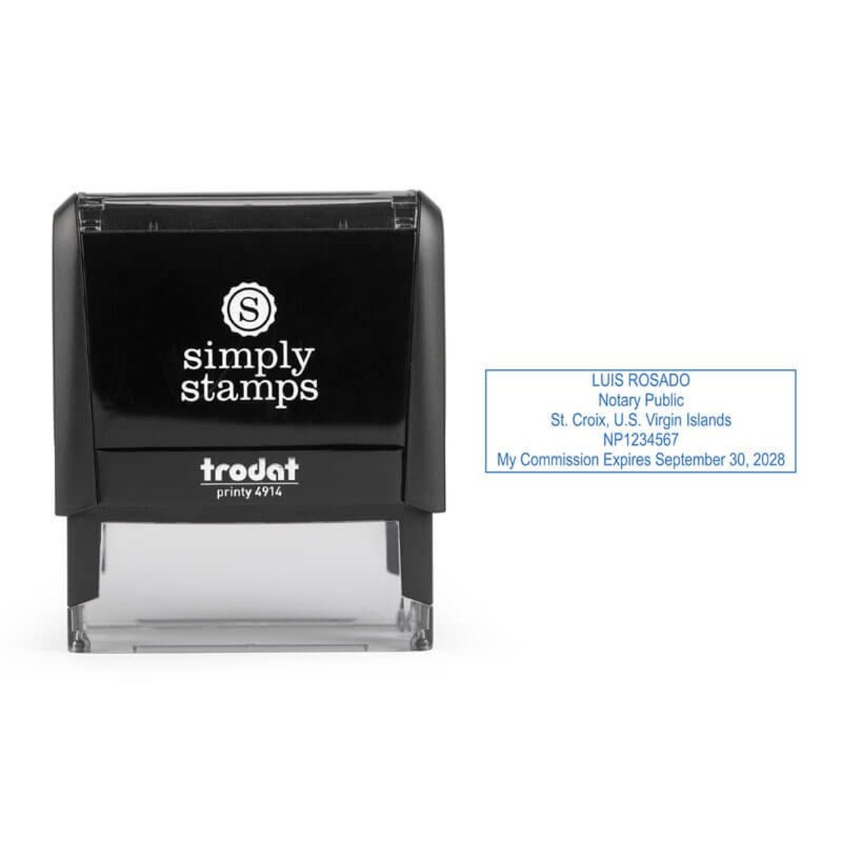 U.S. Virgin Islands Notary Stamp - Rectangle Body and Design
