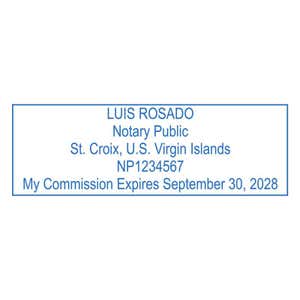 U.S. Virgin Islands Notary Stamp - Rectangle Imprint Example