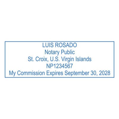 U.S. Virgin Islands Pink Rectangle Notary Stamp - alternate view