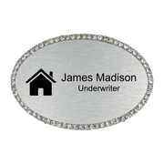 Bling Realtor Engraved Oval Name Tag