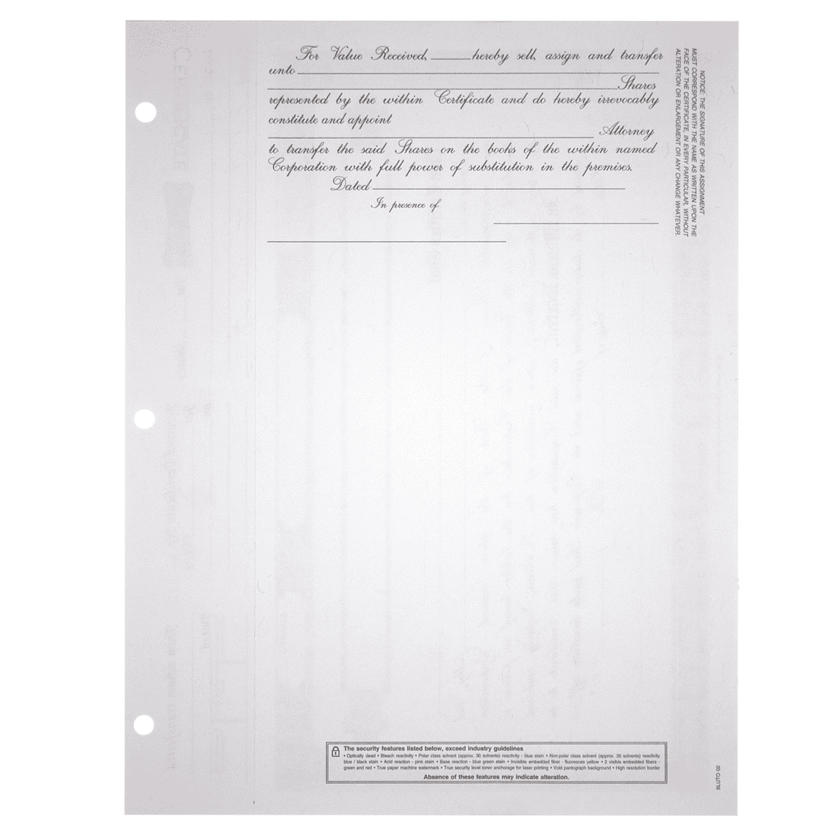 BLUTO 02 Corporate Stock Certificates
