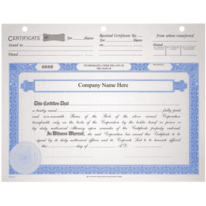 BLUTO 02 Corporate Stock Certificates